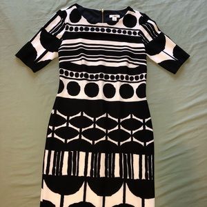 Black & White Cato Size 6 Midi Dress Like New